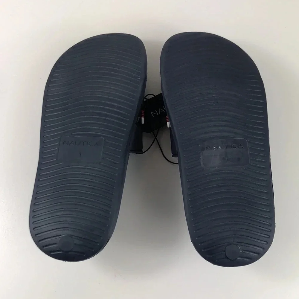 NEW Nautica Slides Boys Size 1 Slip-On Piro Sandals Athletic Athleisure
